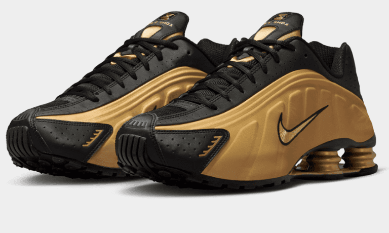 Nike Men's Shox R4 Gold/Black Sneaker