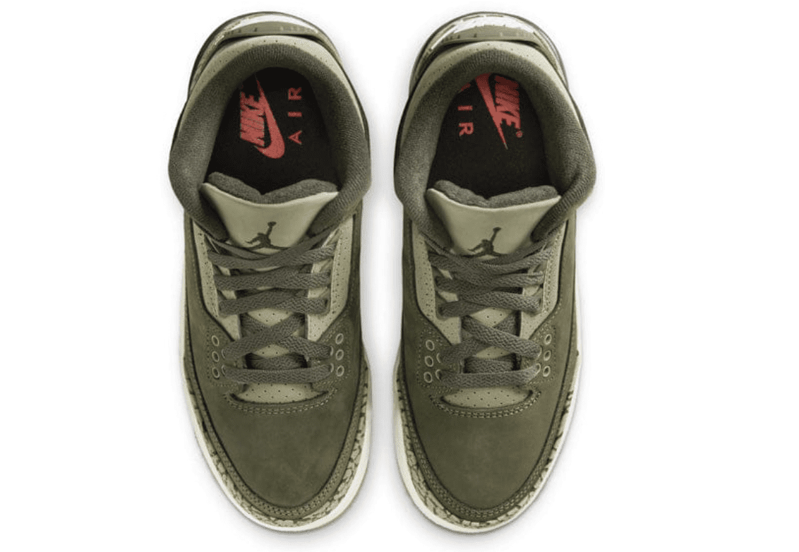 Air Jordan 3 Retro GS Family Affair DM0967-202 Medium Olive Elephant Print